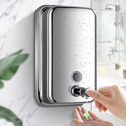 Steel shop soap dispenser